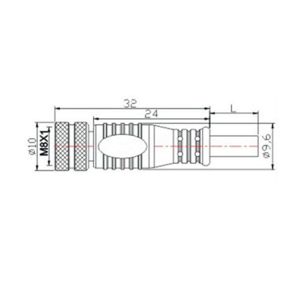 Ip67 M8 Connector 4 Pin a Code PVC with Cable Female Straight Industrial Wire Cable Connector Waterproof