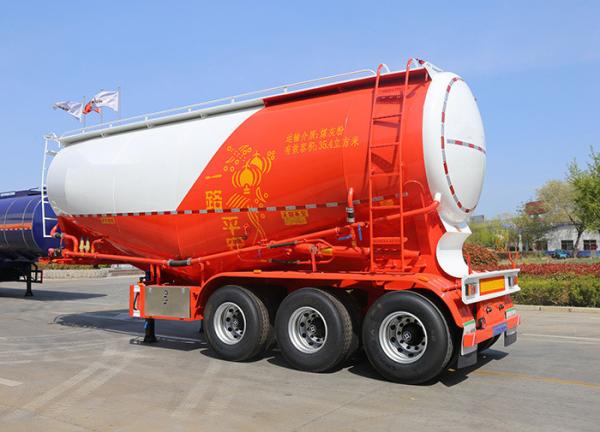 Self-dumping 30-60 CBM Bulk Cement/Fly Ash/Flour/Powder Material Transport Tank Truck Semi Trailer
