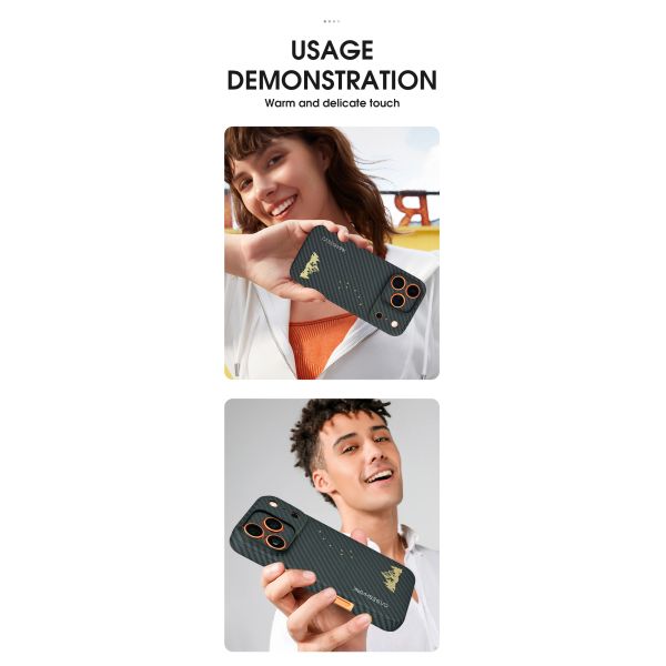 Customized Pattern Aramid Carbon Fiber Mobile Phone Cover for iPhone 17 Pro Max