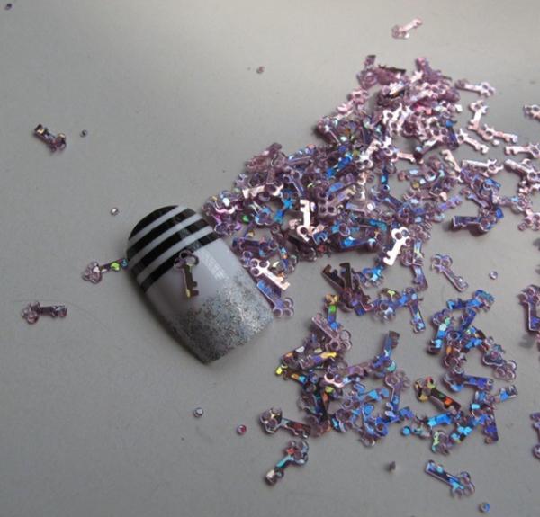 Glitter Key Shaped for Nail Art Craft Handmade NO April Fool's Day