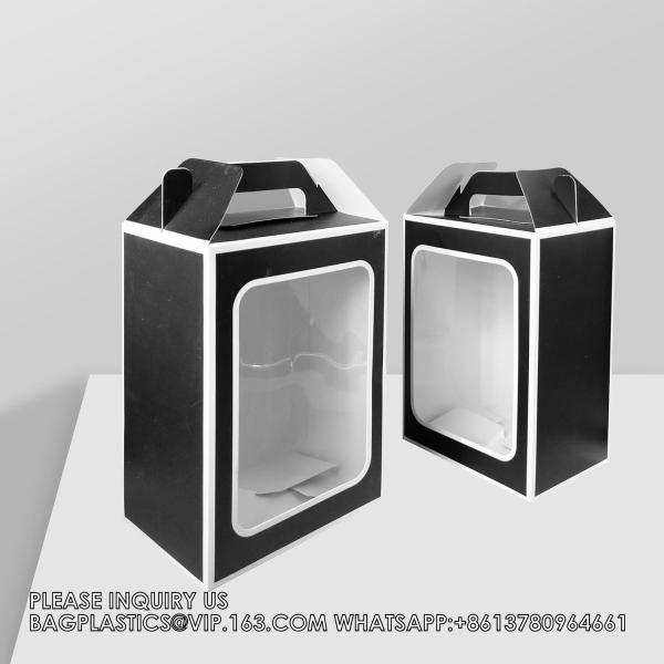 Standing Cookie Bag Flower Packaging, Flower Bouquet Paper Gift Bags With Handles, Party Bag