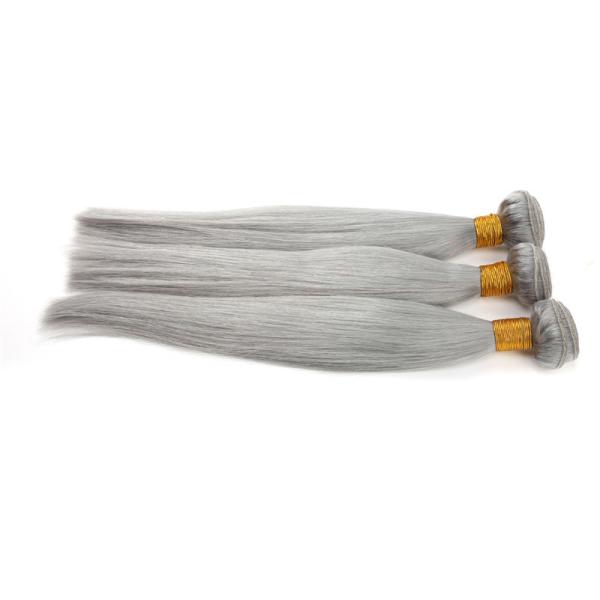 8-24 Inches Stock hot selling grey  color hair weft 100% brazilian virgin human hair