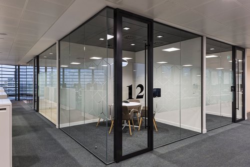 Aluminum Glass Office Partitions Frosted Glass Partitions Sound Proof
