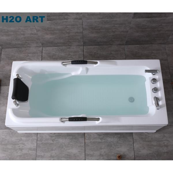 Acrylic Bathtub Faucet with Brass Hardware and Handles End Drain Location Luxury Design