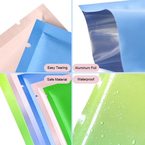 Small Matte Blind Pouch Die-Cut Open Top Aluminum Foil Mystery Bags Vibrant Gradient Packaging for Cosmetics, Toys & Lucky Draws