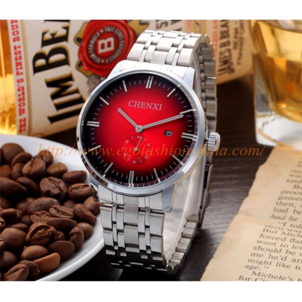 060A Leopard Blue Red White Mens Watch Stainless Steel Band Big Dial Watch Quartz Watches