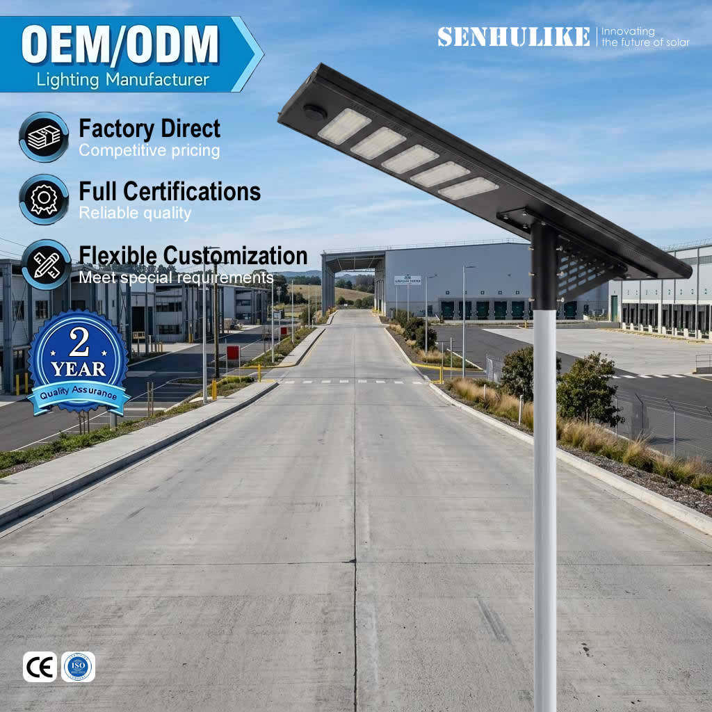 High Lumen 250W Integrated Solar Street Light 5 Modules 90W Solar Panel Black Aluminum Alloy IP65 Microwave Sensor Li-ion Battery
