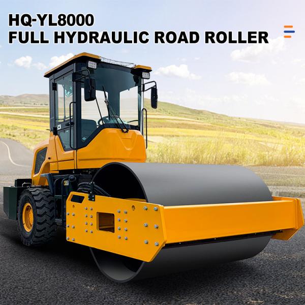 88 kw YUNNEI Engine HQ-YL8000 8 Ton Vibratory Road Roller for Asphalt Construction
