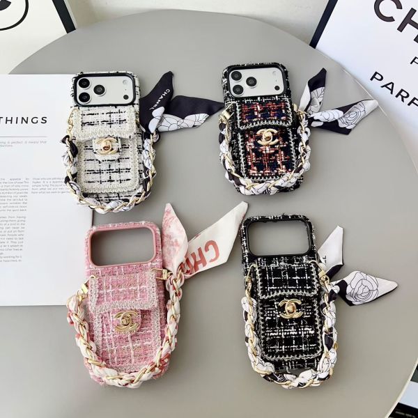 Silk Scarf Double C Full-Cover Apple Phone Case