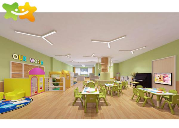 A mobília pré-escolar da sala de aula ajusta Grey Green Color Customizable azul