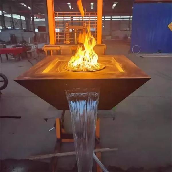 Черные декоративные подогреватели шара ямы огня водопада газа металла для бассейна