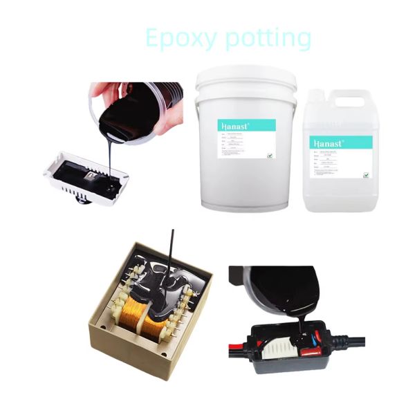 Low-Temperature Curing Epoxy Resin Potting Compound Waterproof Black Epoxy Potting Compound High Hardness
