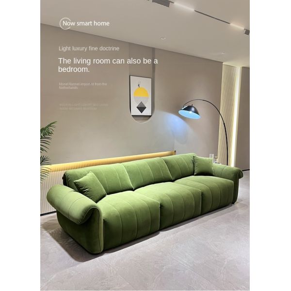Multifunctional Folding Sofa Bed Dark Green Velvet Fabric Adjustable Extendable Sectional Corner Electric Villa Rectangle