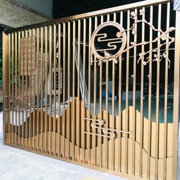 Heavy Duty Stainless Steel Screen Partition Freestanding Metal Room Divider Easy Assemble
