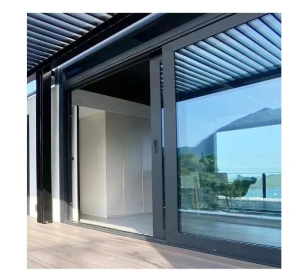 Modern Design Powder Coated Aluminium Frame Patio Door Aluminum Double Glass Sliding Door