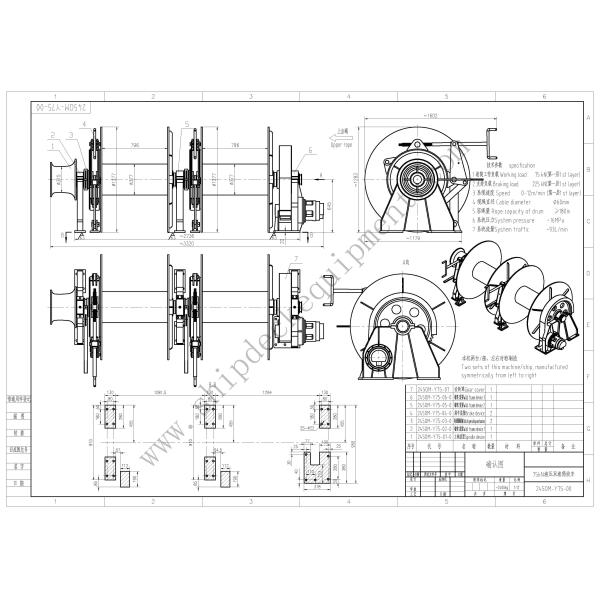 Electric Hydraulic Mooring Winch Double Drum Single Warping End