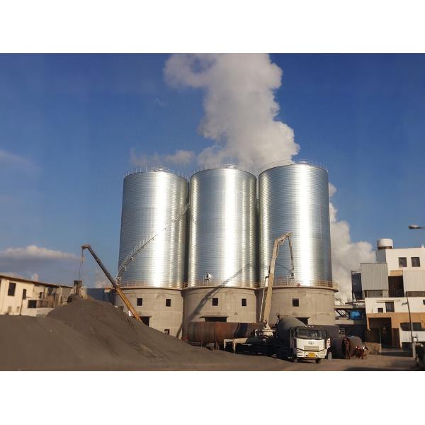 Galvanized Spiral Steel Coal Storage Silo , Concrete Silo 10-10000 Tons Rapid Construction