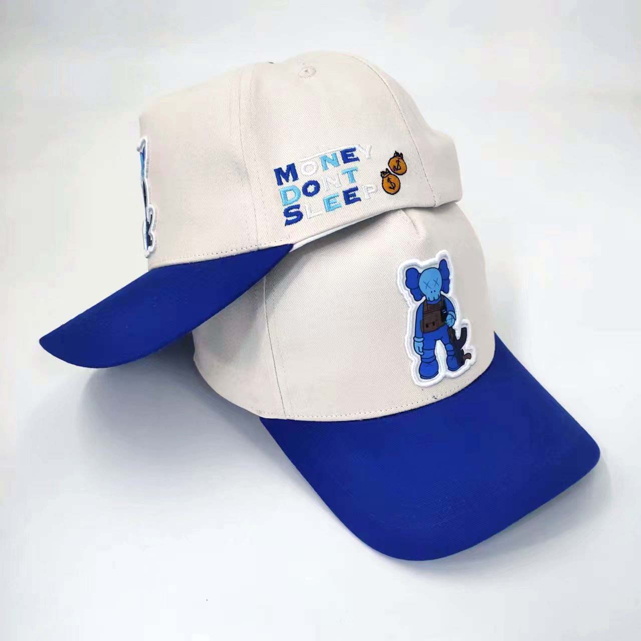 Two tone Customize Embroidered 5 panel Baseball Caps Mid Profile Patch Embroidered Custom Cotton Sport Trucker