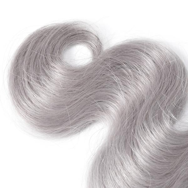 Bouncy 1B / Grey Ombre Hair Extensions 100 Real Human Hair For Women