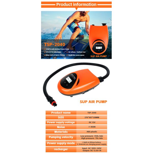 Rechargeable 2500mAh Surfboards Accessory ABS SUP Inflatable Boats Kayak Accessory