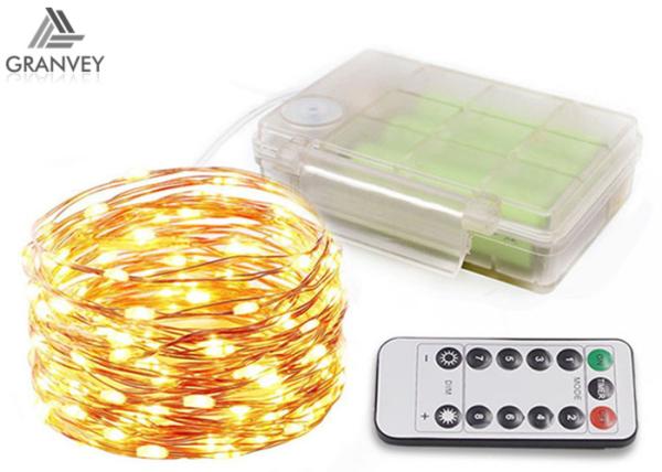 Copper Wire Decorative Outdoor Led String Lights , 200 LED Rope Light AA Battery