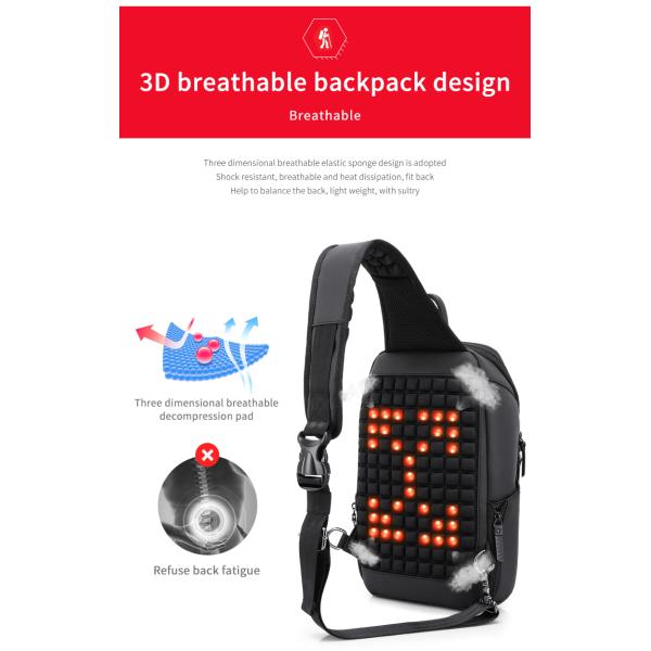 Высококачественный пользовательский логотип мужская мода водонепроницаемая деловая рюкзак плечевая сумка грудная сумка