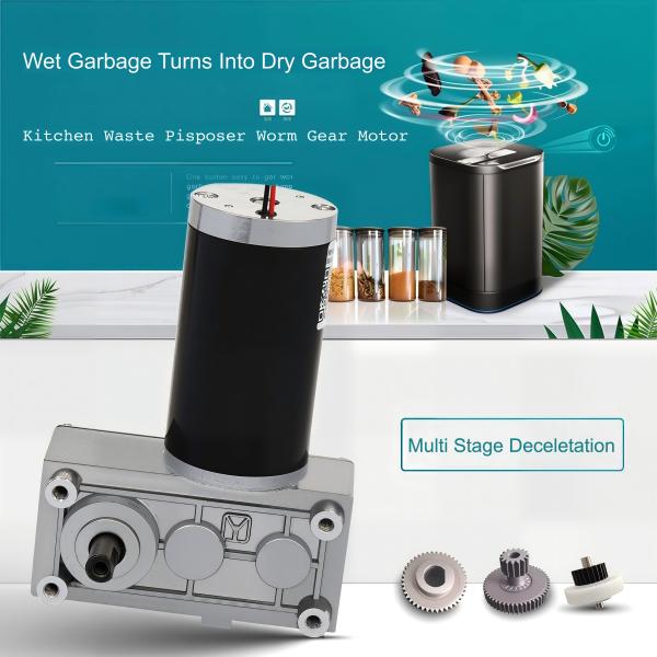 FT-105SGM5180 Excellent Quality Big Torque High Efficiency Silent 12v24v 5-10RPM Worm Gear Motor for Kitchen Waste Processor
