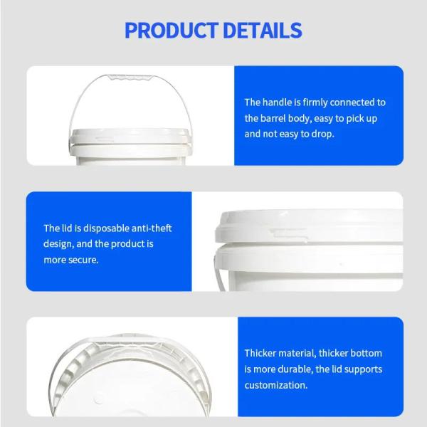 Custom Printing Plastic Lubricating Oil Bucket For Cylindrical Industrial Lubrication