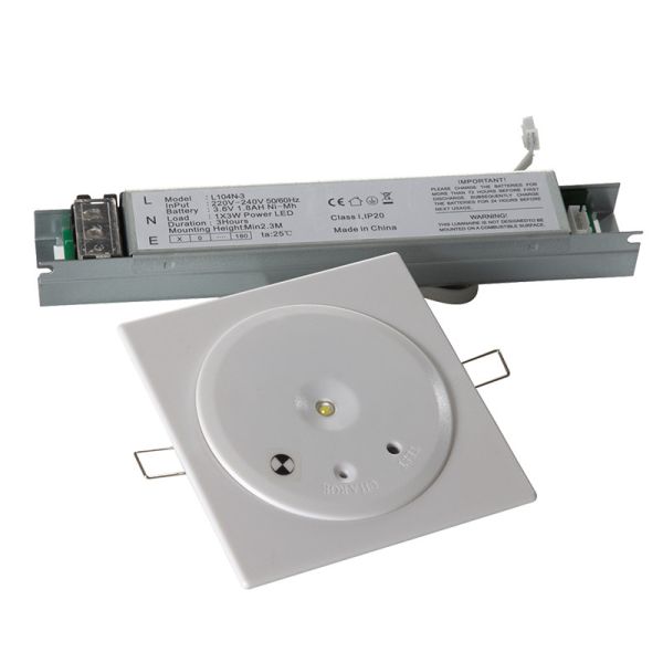 Ceiling Recessed LED Emergency Downlight 3 Hours Operation Non Maintained 3