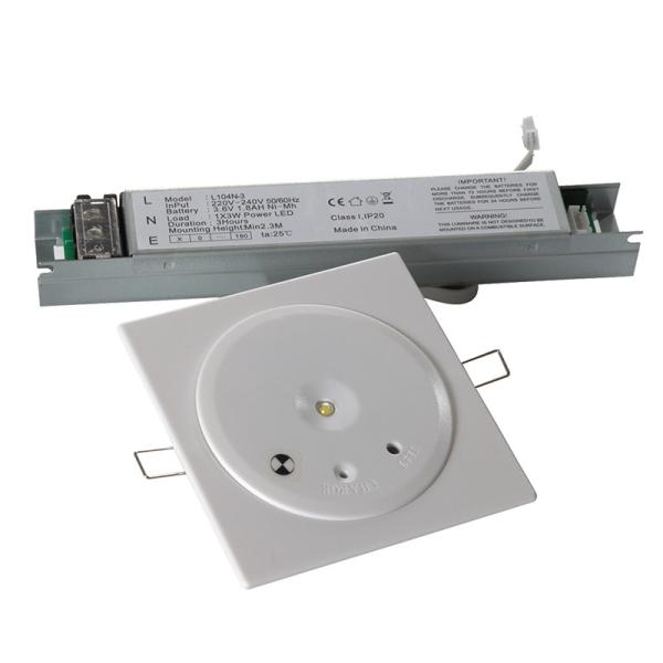 220V Rechargeable Emergency Light with 180Min Operation, Fire Retardant ABS Casing and Wall Recessed Mounted
