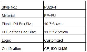 Hot selling 7 day 28 case colored pill box organizer in PU leather bag Weekly Large Travel Pill Organizer 4 Time a Day