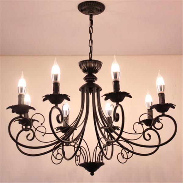 Vintage Loft Retro Chandelier Beige Black Color Vintage lustre American Candle Chandelier(WH-CI-146)