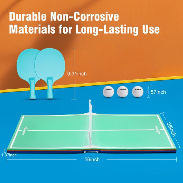 Bring the Fun to Your Backyard EVA Water Table Tennis Set with Paddles Balls and Net