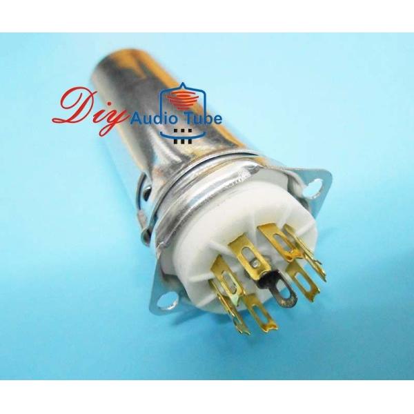 9 Pin Vacuum Tube Sockets Silver Color 70mm Shield Length For EL84 6P14 6BQ5