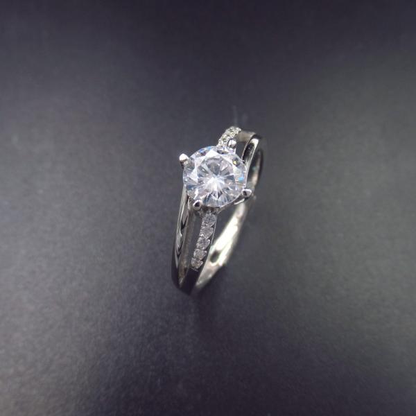Double Shining Stone Ring For Wedding / 925 Silver Infinity Ring