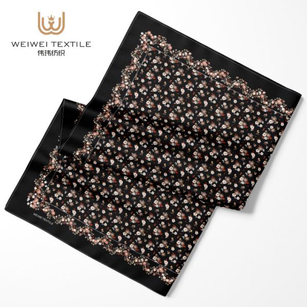 Luxury Black Square Smooth Feeling Headscarf Digital Patterns Comfortable Tudung Bawal Cotton Voile Muslim Scarf Shawl for Women