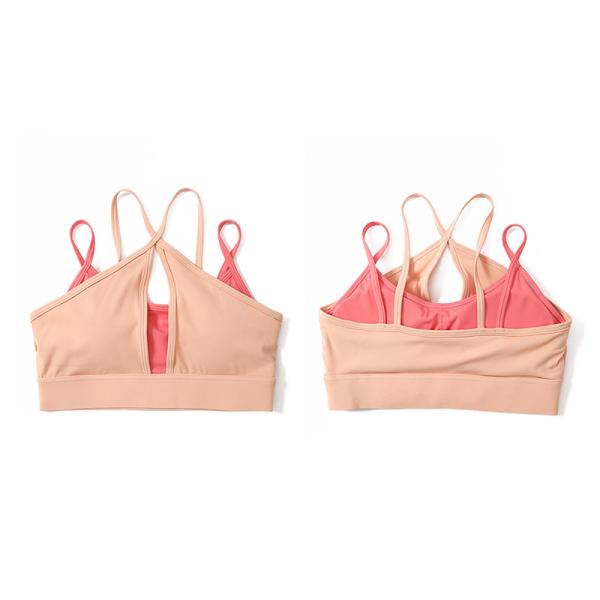 Oem Factory Manufacturer Custom Logo Women's Sexy Yoga Tops Double Shoulder Strap Sports Bra