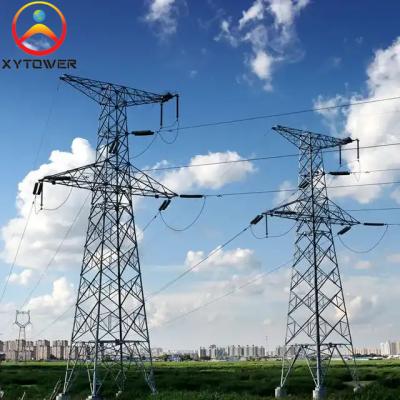 Galvanized High Tension 400kv Electric Transmission Line Steel Tower