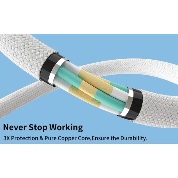 140W Type C Magnetic 3 Cable MacBook Pro 2021 M1 MacBook Air 2022 M2 MacBook Pro 2023 Fast 5A Charging Nylon Braid Charging PVC