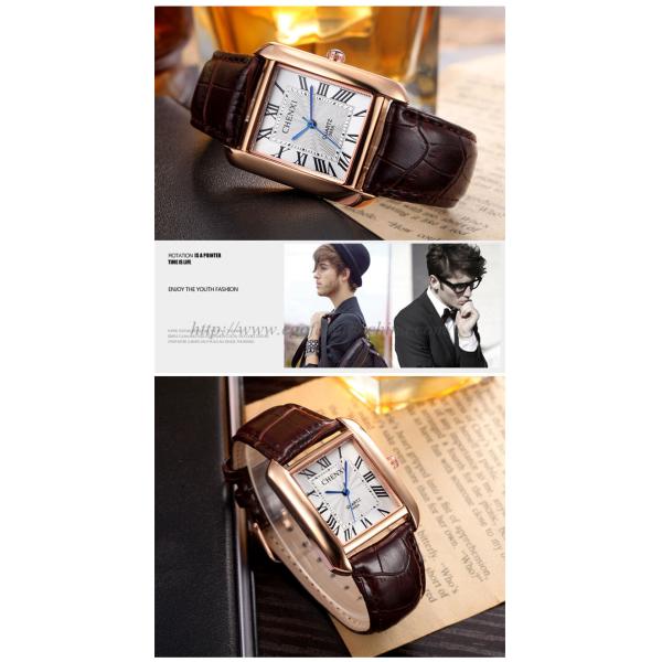 068A Square Bezel Watch Own Brand Made-in-China Stainless Steel Back Watch Quartz Watches