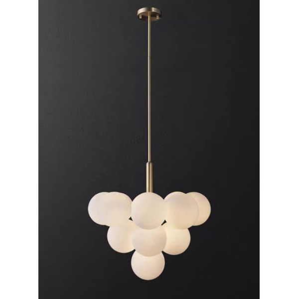 Customized Alabaster Chandelier Black Round Ball Chandelier Light