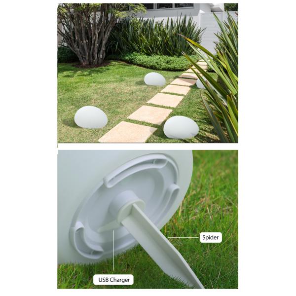 Outdoor Garden Stone Solar Lawn Light Ground Plug Colourful LED Solar Lights