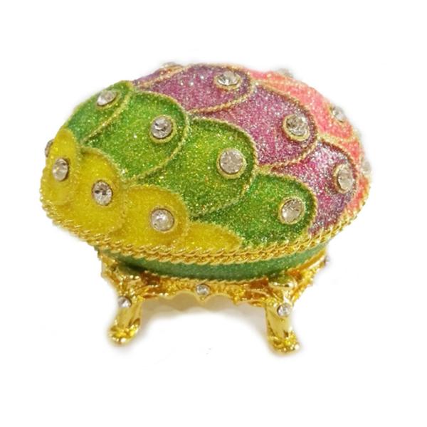 Crystal Easter Faberge Egg Jewelry Box Earrings Russian Trinkets Case Easter Gifts Collectible Figurines Creative Gifts