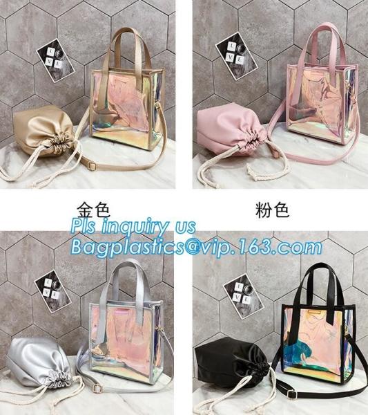 Classical Colorful PVC Wallet Bag Pouch Bag shoulder bag, PVC Crossbody Bag For School Travel Girls, Tote Bag Clear Shou