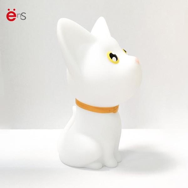 White 3D Cute Cat LED Night Light For Children 9×9×13cm Size OEM