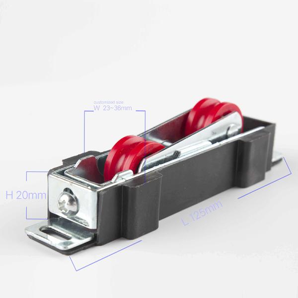 Double Pulleys Adjustable Sliding Gate Door Roller for Aluminum Profile 125mm Length
