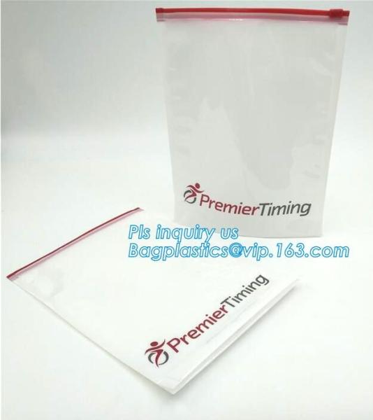 No-toxic clear transparent pvc slider custom logo zipper bag, bag with slider nice plastic garment bag, slider zipper