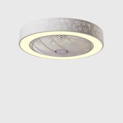 Ventilateur de plafond LED pour chambre à coucher, couleur rose, design pour chambre d'enfant, simple et sûr