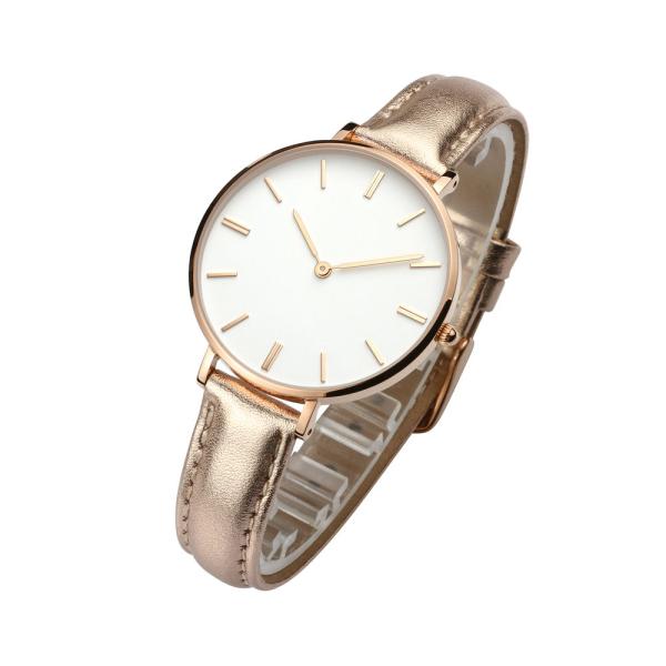 Stainless Steel Rose Gold Watches For Women 3atm Water Resistant