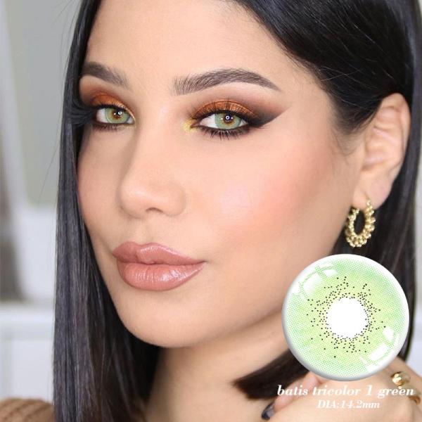 KSSEYE Most Natural Colored Icy Green Tinted Contact Lenses Yearly 14.2mm